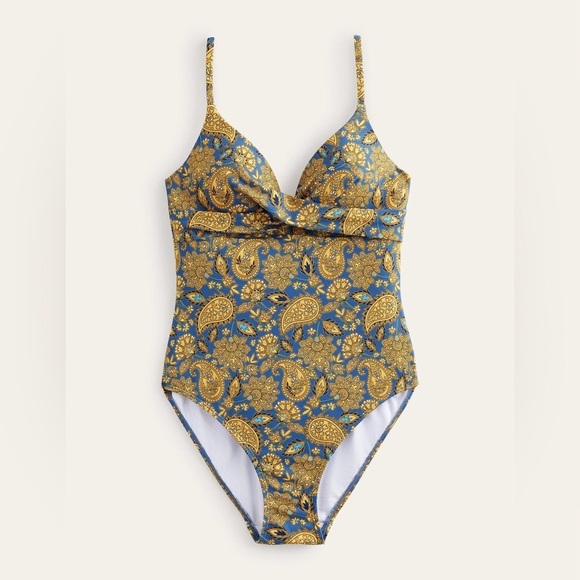 Boden capri cup-size swimsuit harvest gold bathing suit Sz 36B‎ NWT - Picture 3 of 15